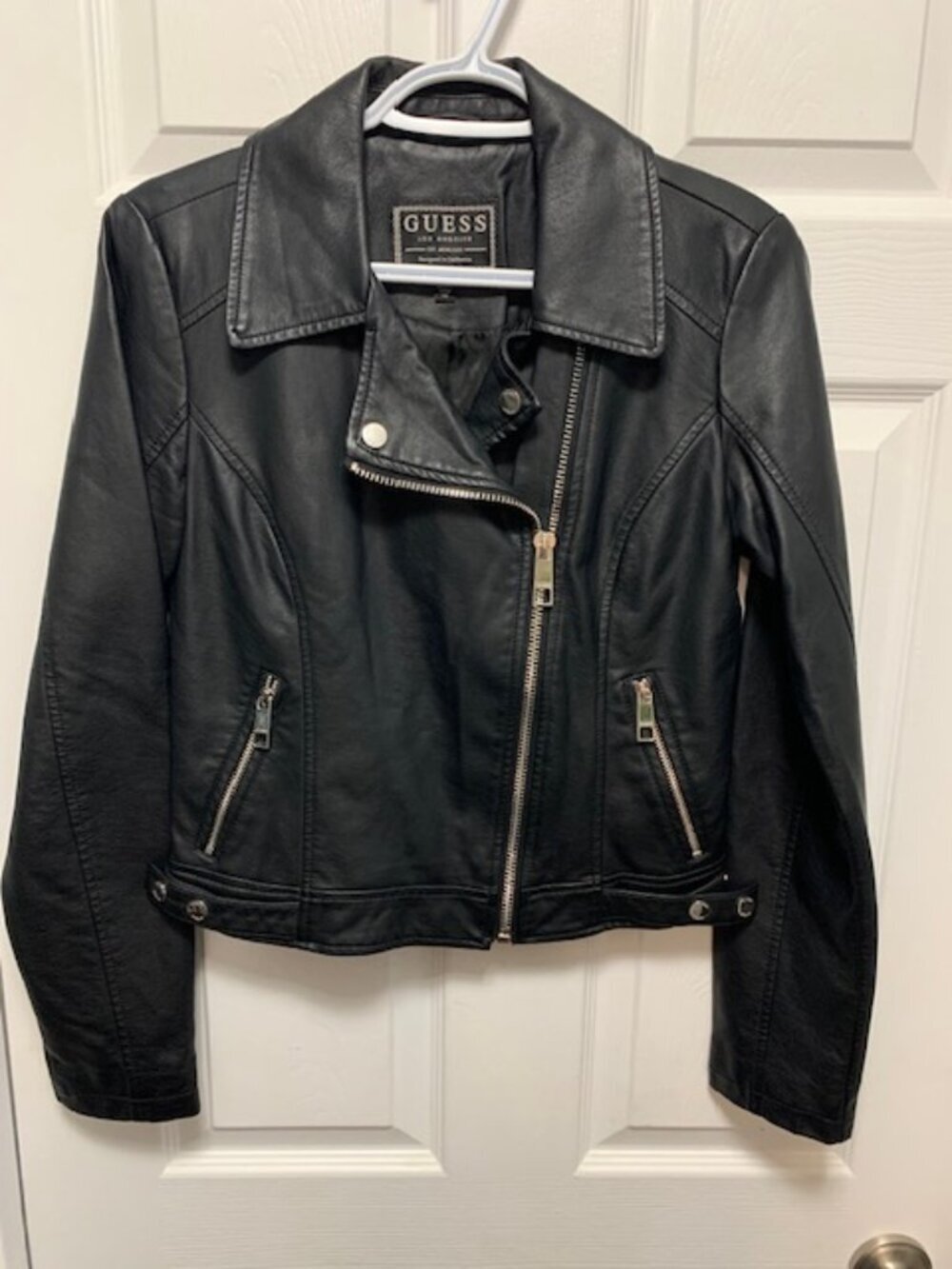 GUESS WOMENS FAUX LEATHER JACKET - Picture 2 of 4